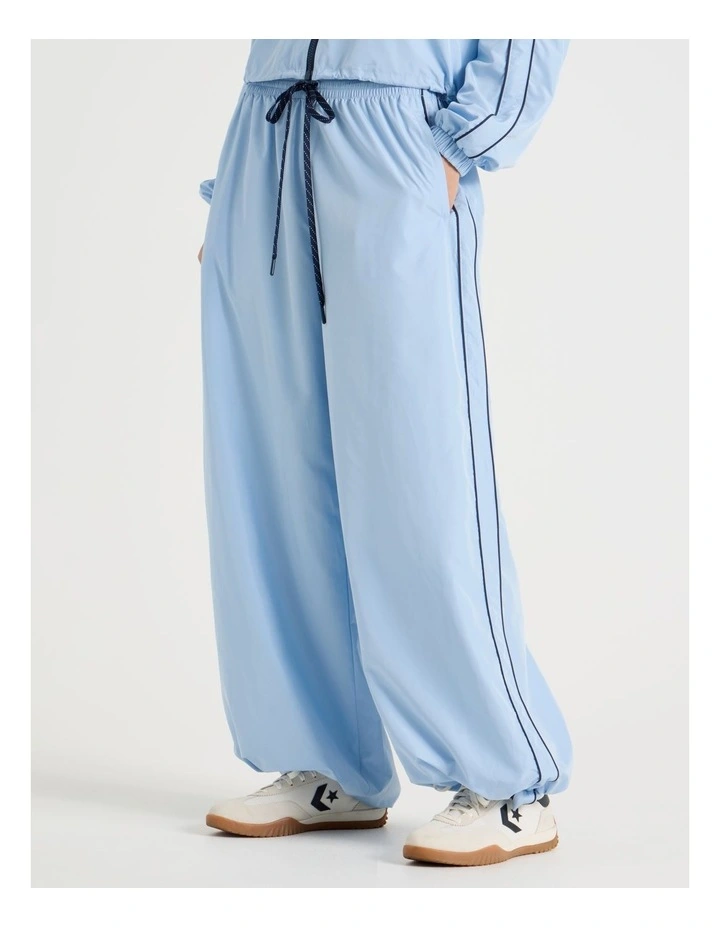Wide Leg Adjustable Parachute Pants in Blue image 2