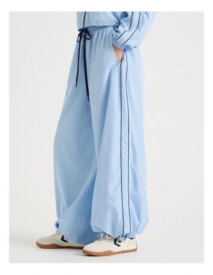 Wide Leg Adjustable Parachute Pants in Blue image 4