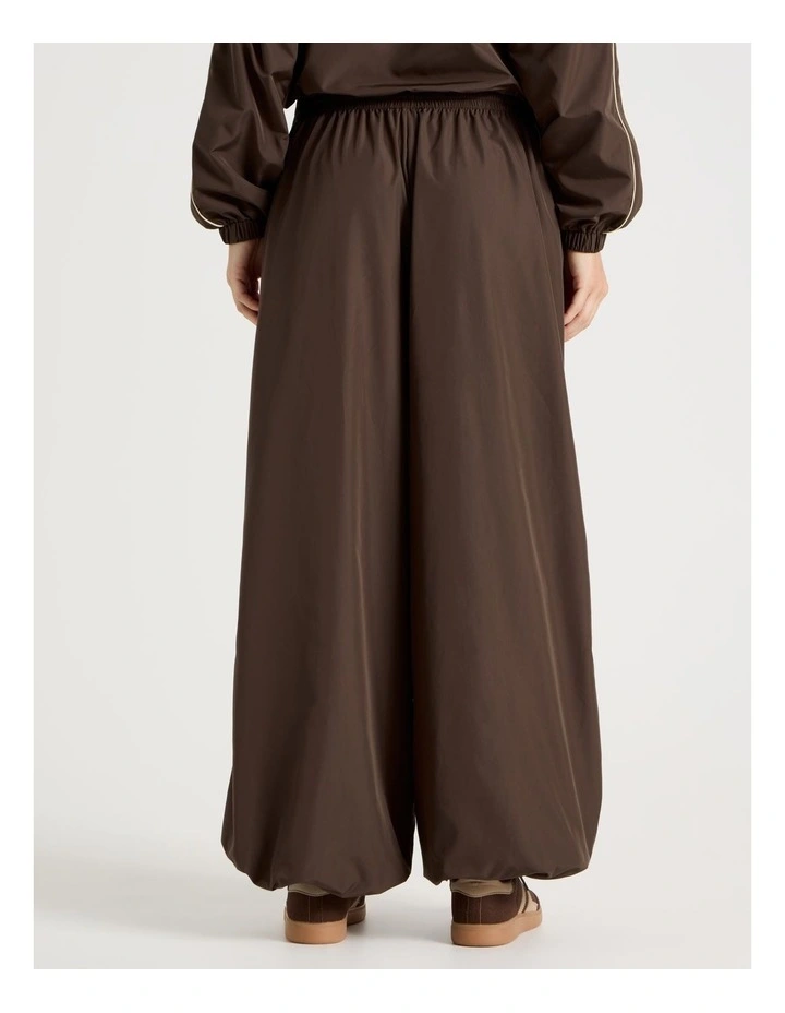 Wide Leg Adjustable Parachute Pants in Dark Brown image 11