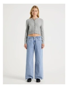 Low Rise Baggy Jeans in Light Blue