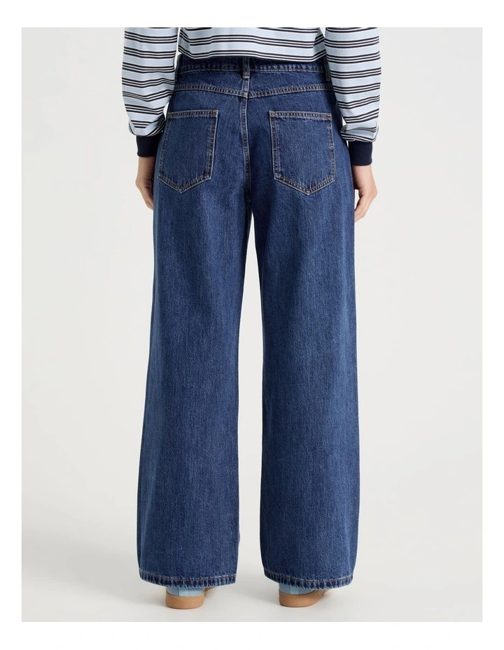 Low Rise Baggy Jeans in Mid Blue image 5