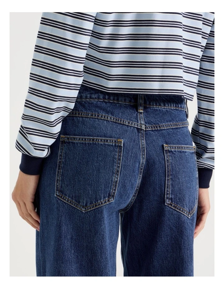 Low Rise Baggy Jeans in Mid Blue image 6