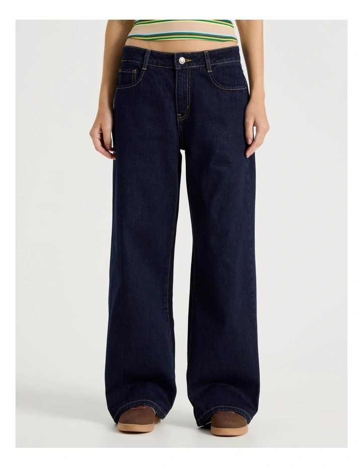 Low Rise Baggy Jeans in Indigo image 2