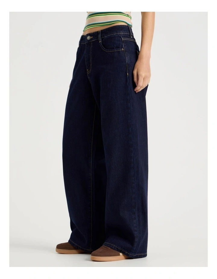 Low Rise Baggy Jeans in Indigo image 3
