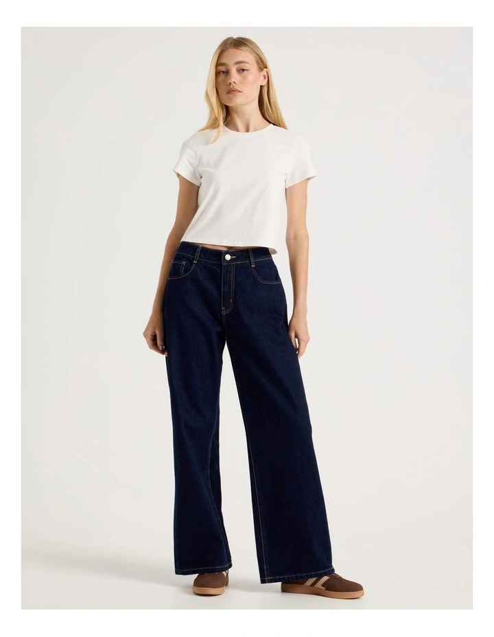 Low Rise Baggy Jeans in Indigo image 3