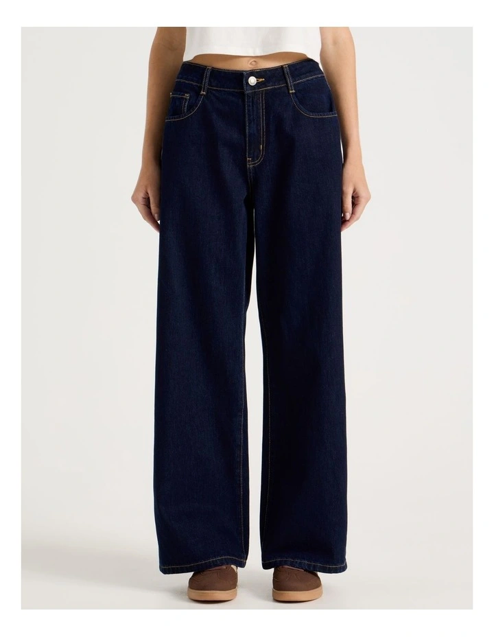 Low Rise Baggy Jeans in Indigo image 4