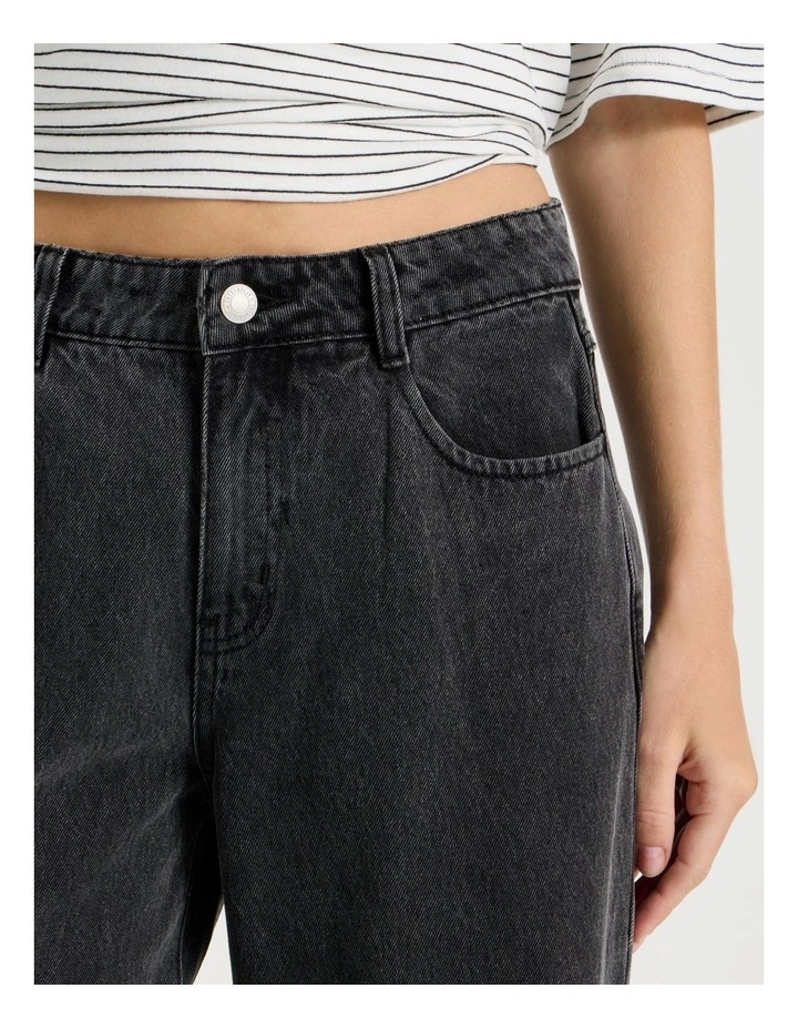 Low Rise Baggy Jeans in Black image 4