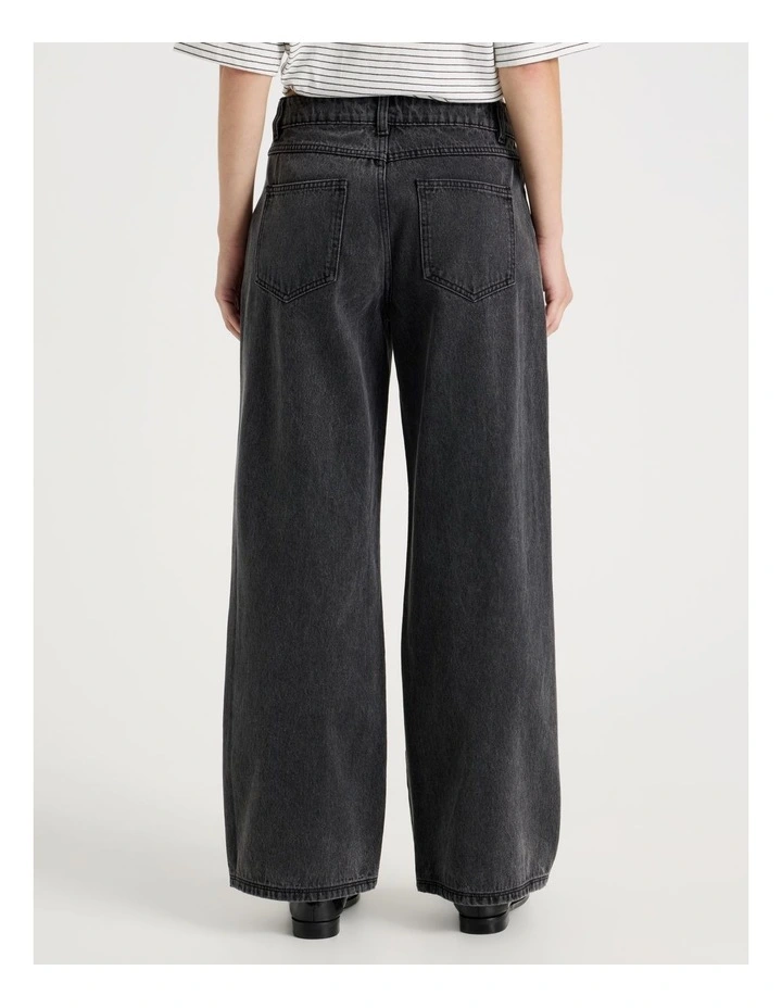 Low Rise Baggy Jeans in Black image 6