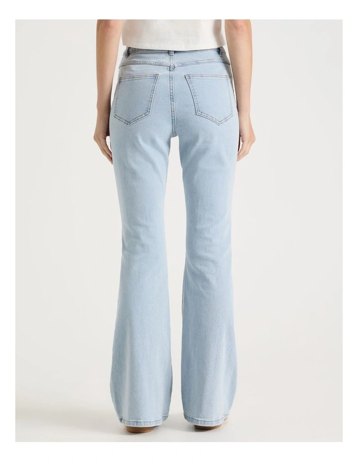 High Rise Flare Denim Jeans in Light Blue image 6