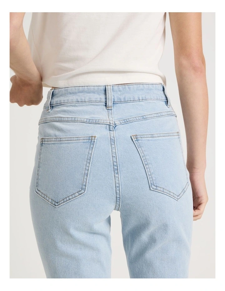 High Rise Flare Denim Jeans in Light Blue image 7