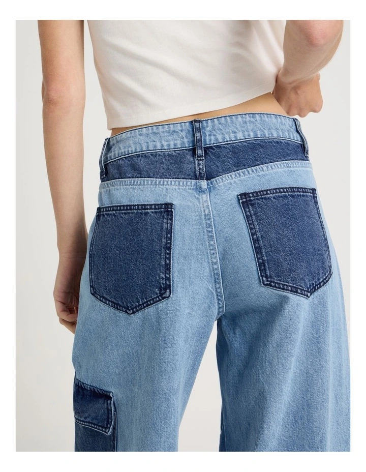 Patchwork Jeans in Assorted Blues image 7