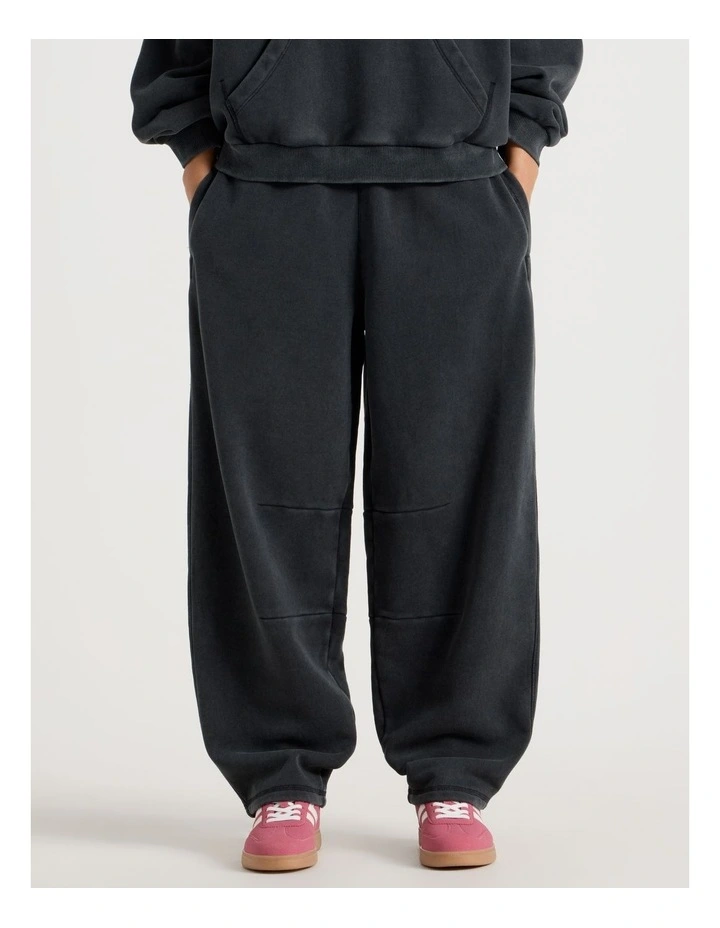 Acid Wash Sweat Pants in Black image 2
