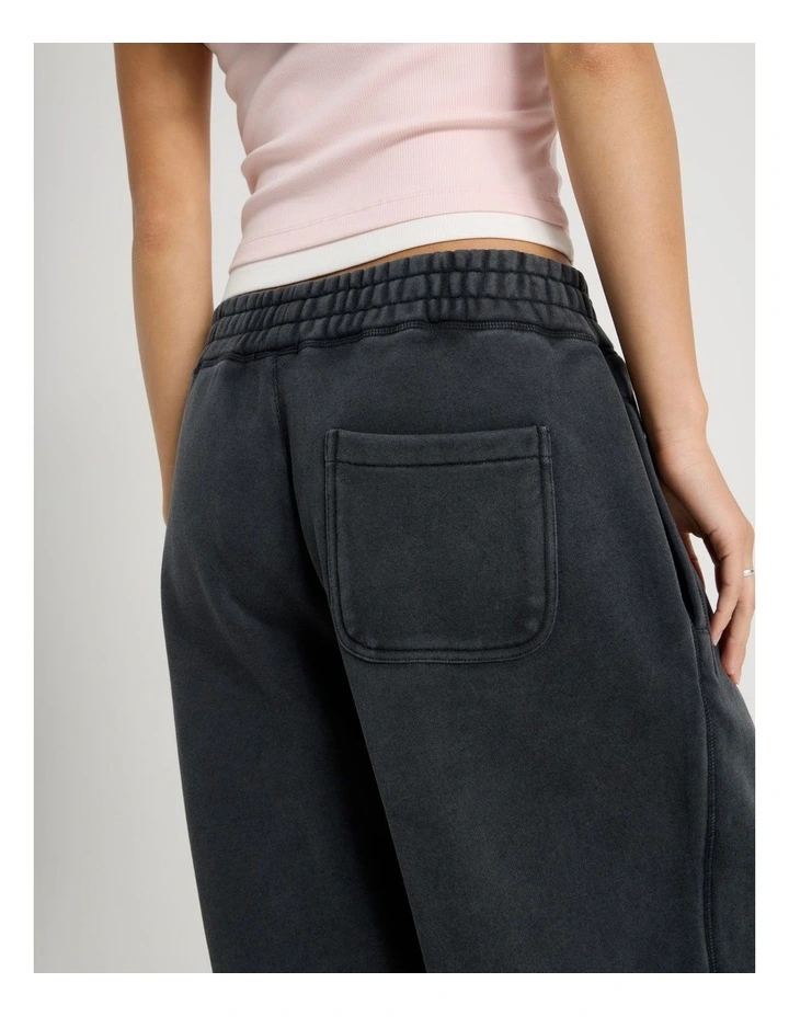 Acid Wash Sweat Pants in Black image 6