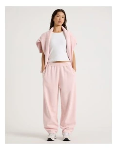 Acid Wash Sweat Pants in Potpourri Pink
