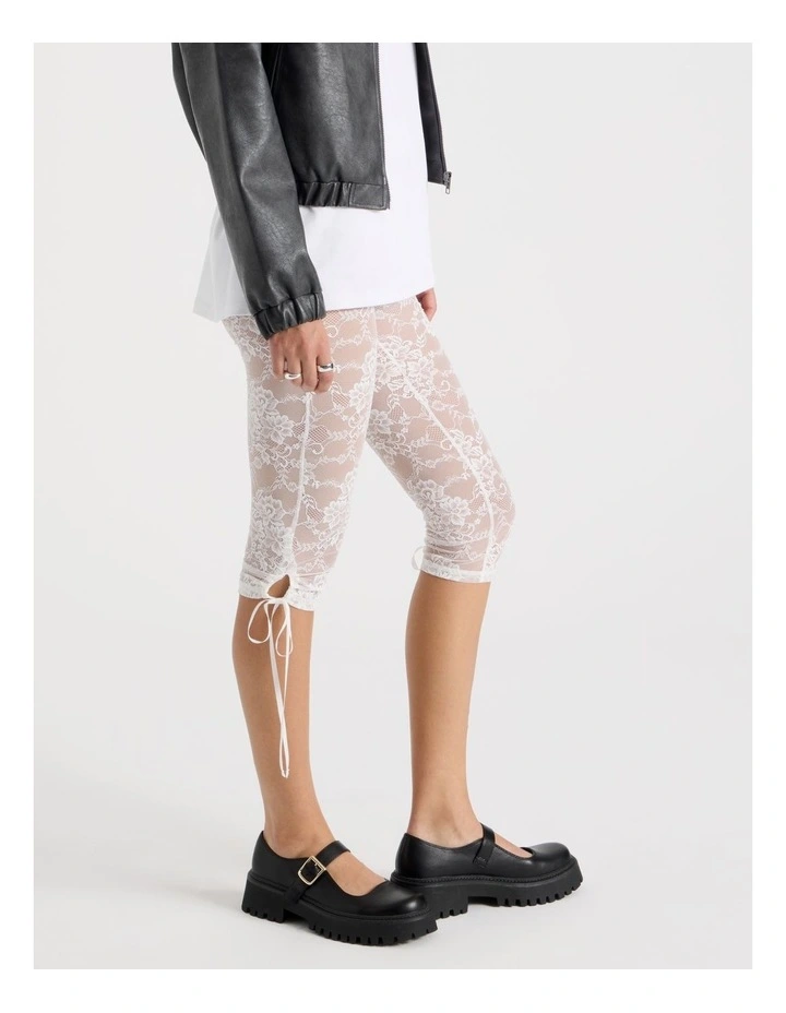 Lace Capri Pant in Snow White image 2