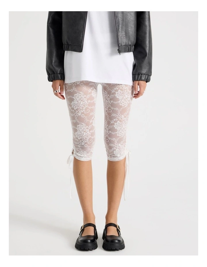 Lace Capri Pant in Snow White image 4