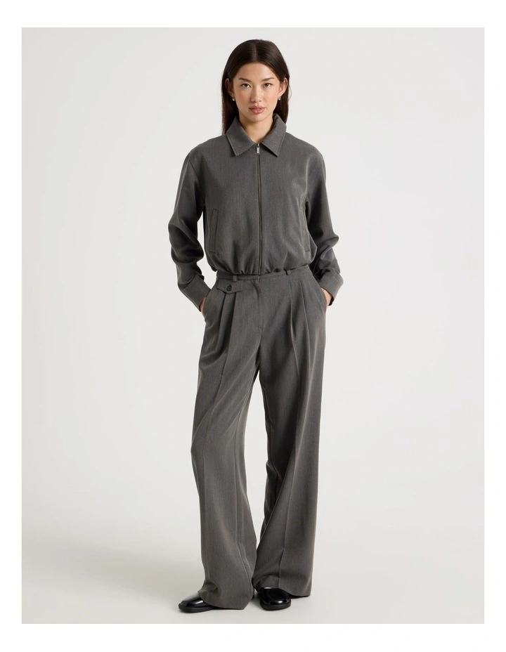 Tailored Wide Leg Pant in Charcoal image 1