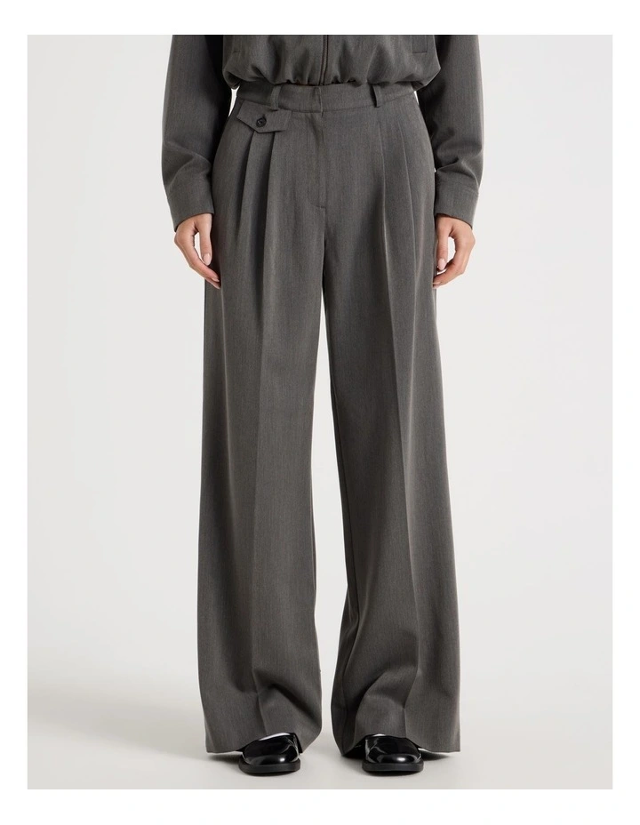 Tailored Wide Leg Pant in Charcoal image 2