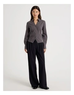 Tailored Wide Leg Pant in Jet Black