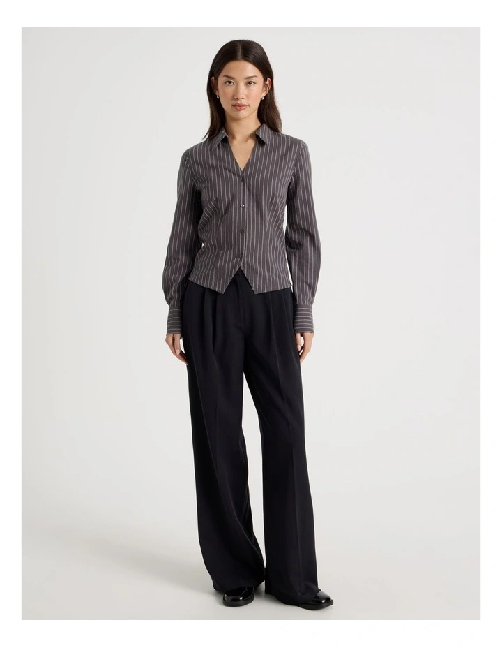 Tailored Wide Leg Pant in Jet Black image 1