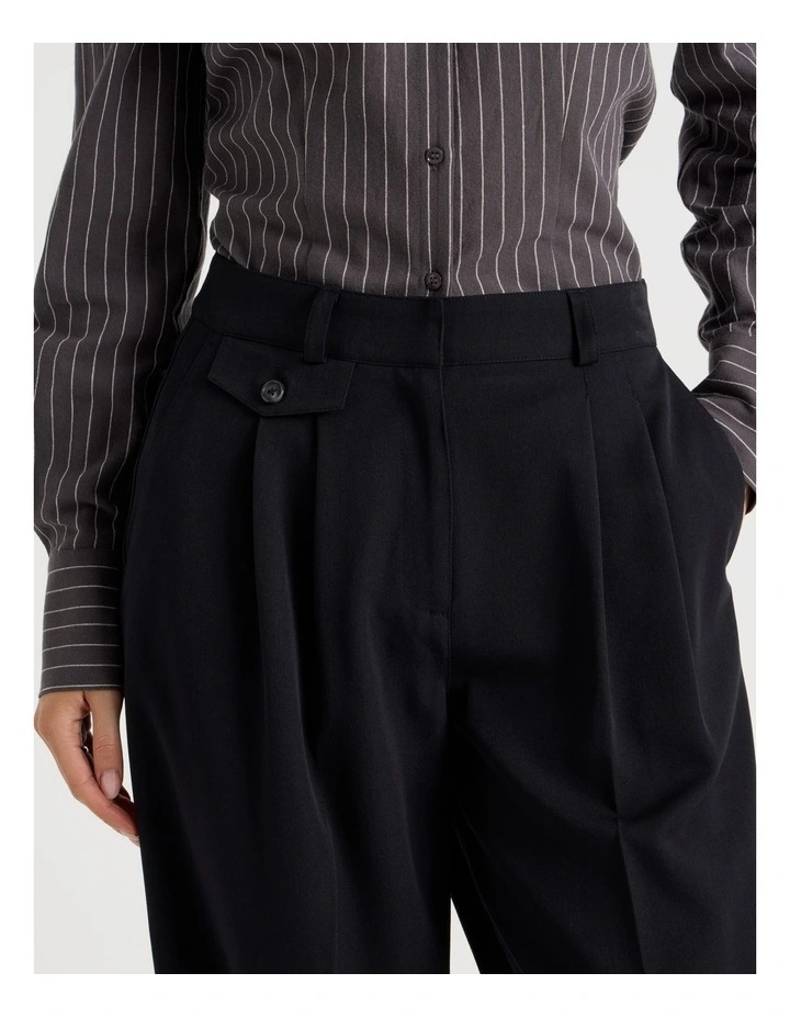 Tailored Wide Leg Pant in Jet Black image 3