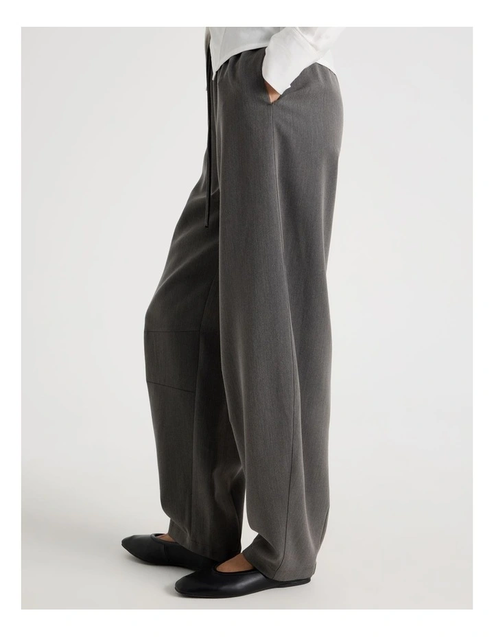 Tie Waist Barrel Leg Pant in Charcoal image 5
