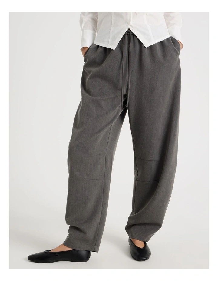 Tie Waist Barrel Leg Pant in Charcoal image 7