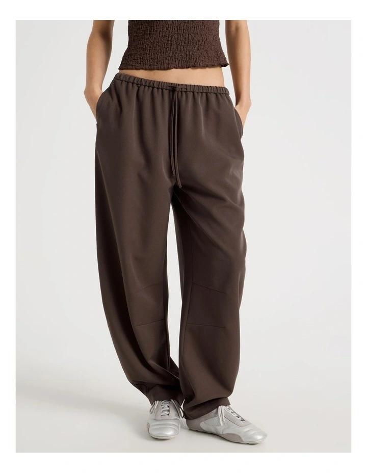 Tie Waist Barrel Leg Pant in Bracken image 2