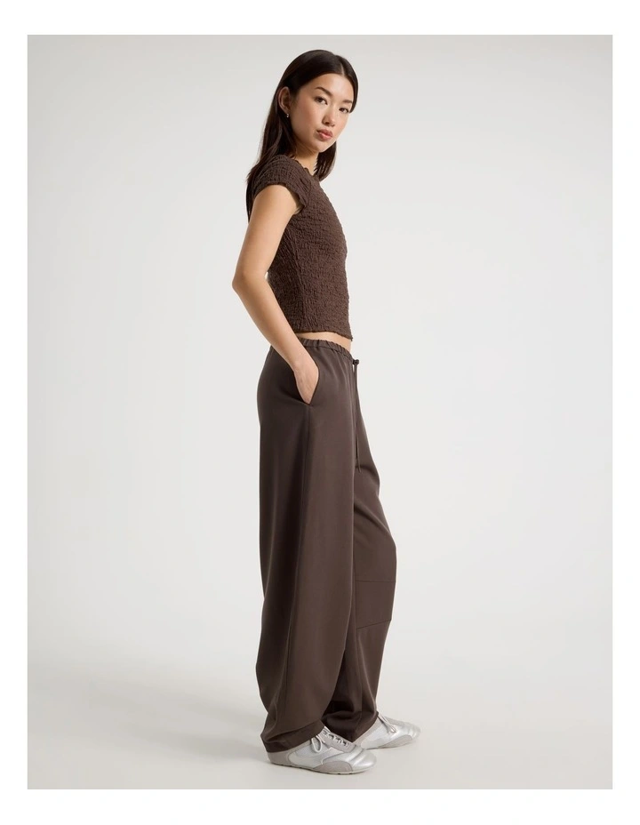 Tie Waist Barrel Leg Pant in Bracken image 3