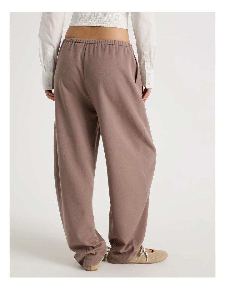 Tie Waist Barrel Leg Pant in Deep Taupe image 6
