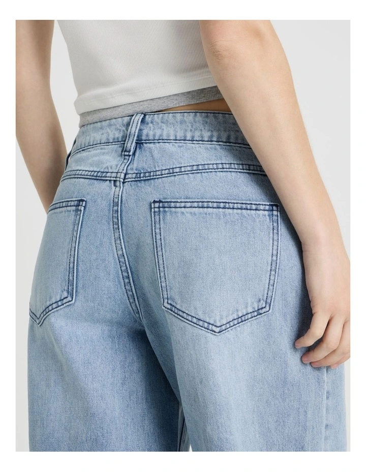Baggy Barrel Leg with Studs in Light Blue image 5
