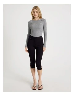 Capri Workwear Pant in Jet Black