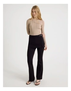 Skirt Overlay Pants in Jet Black