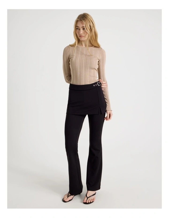 Skirt Overlay Pants in Jet Black image 1