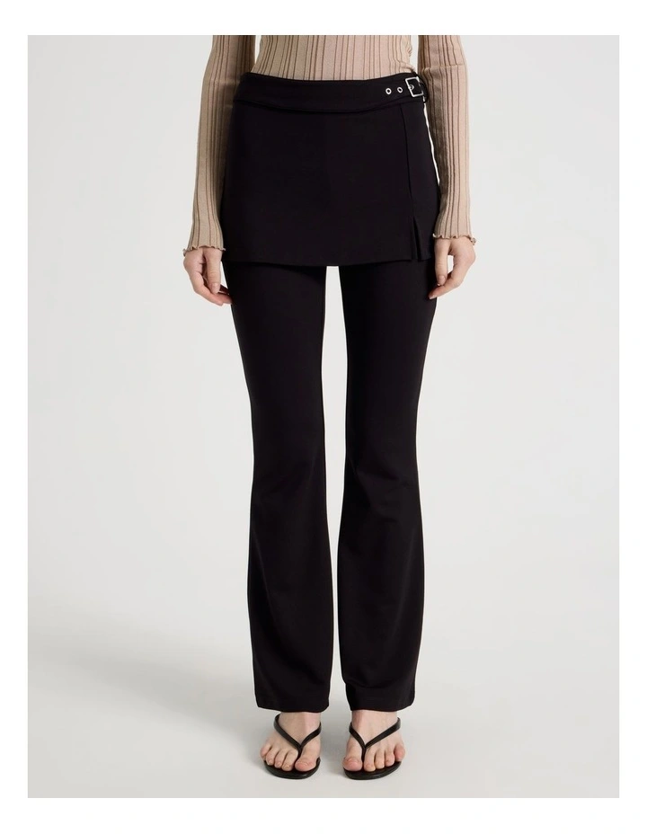 Skirt Overlay Pants in Jet Black image 2