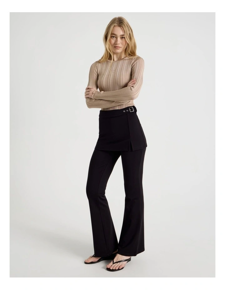 Skirt Overlay Pants in Jet Black image 3