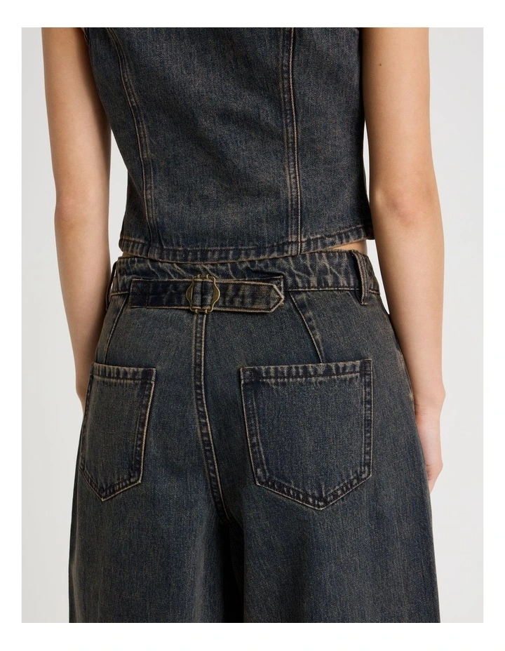 Oversized Barrel Jeans in Indigo Overdyed Brown image 7
