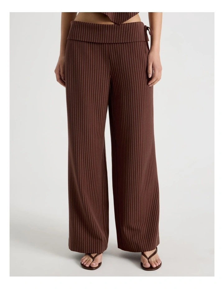 Fold Back Waist Pant in Sepia and Potpourri Pink Stripe image 2