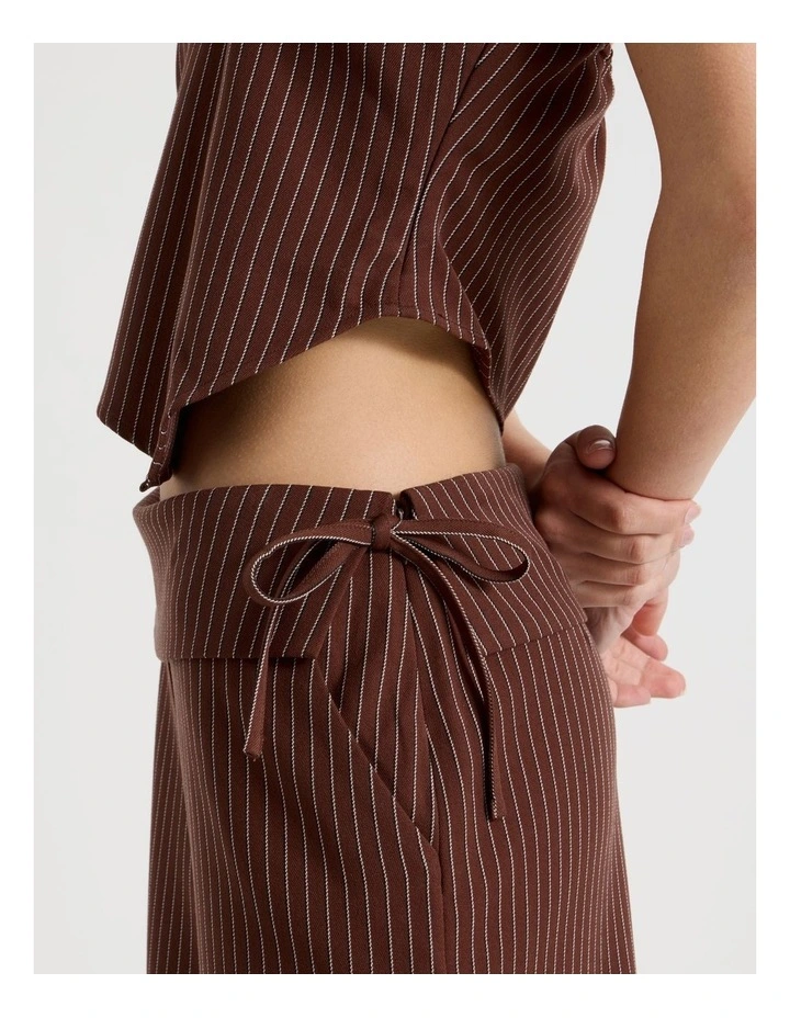 Fold Back Waist Pant in Sepia and Potpourri Pink Stripe image 4