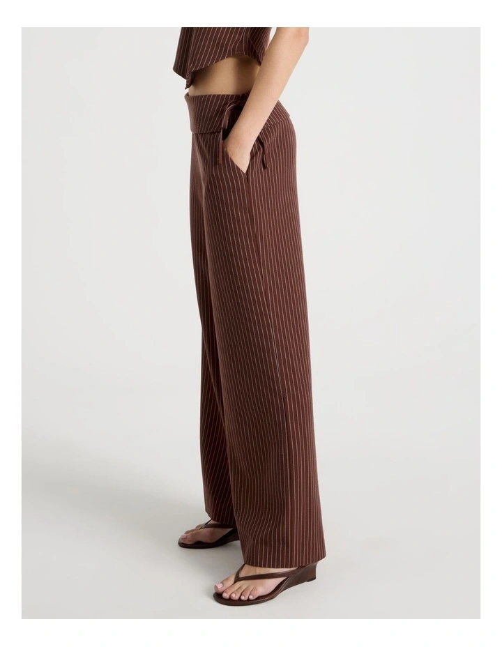 Fold Back Waist Pant in Sepia and Potpourri Pink Stripe image 5