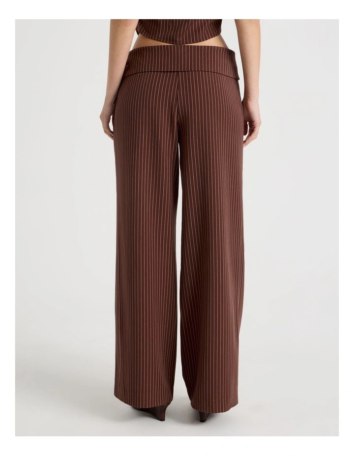 Fold Back Waist Pant in Sepia and Potpourri Pink Stripe image 6