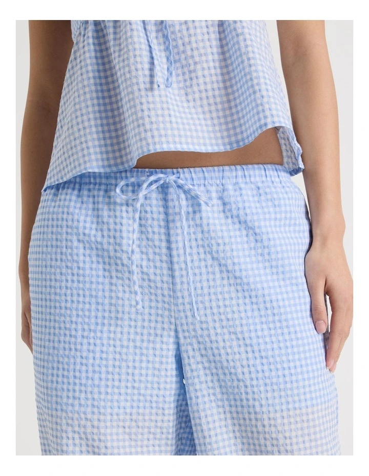 Pull On Wide Leg Pant in Blue Gingham image 3