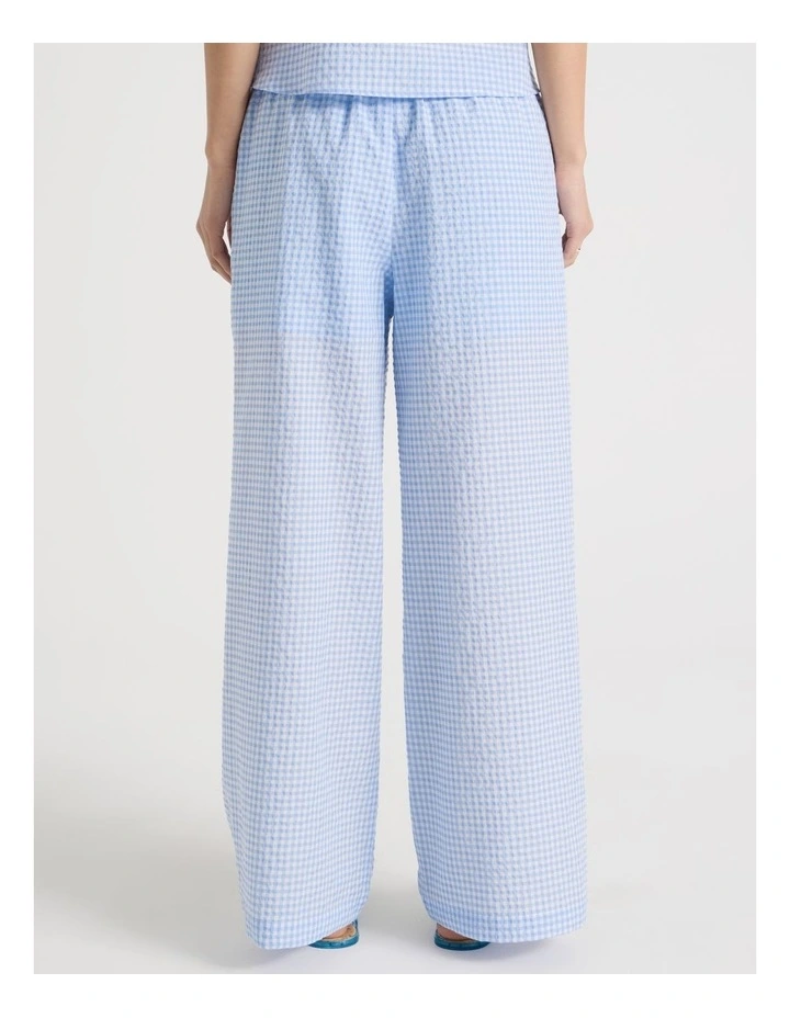 Pull On Wide Leg Pant in Blue Gingham image 5