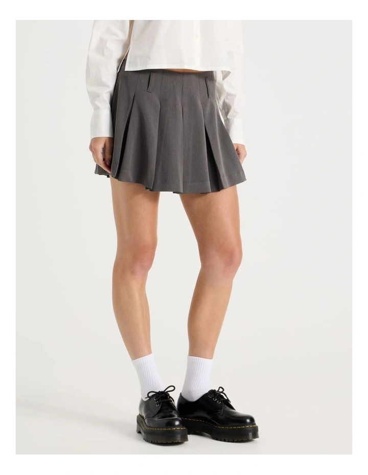 Micro Pleated Skirt in Charcoal image 2