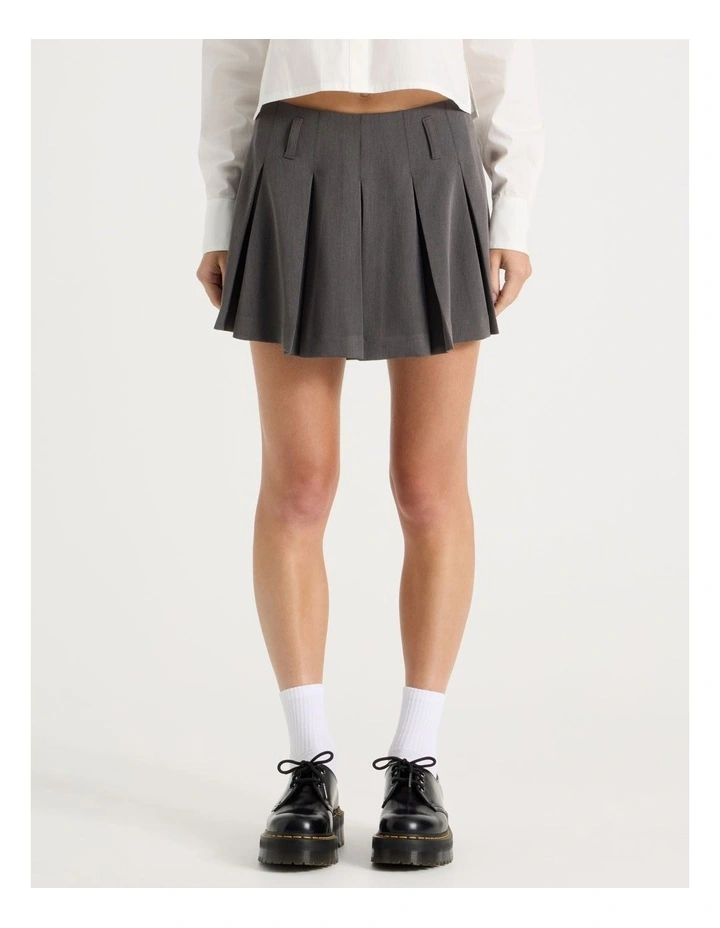 Micro Pleated Skirt in Charcoal image 3