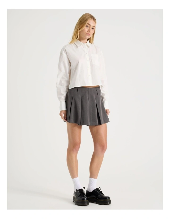 Micro Pleated Skirt in Charcoal image 4