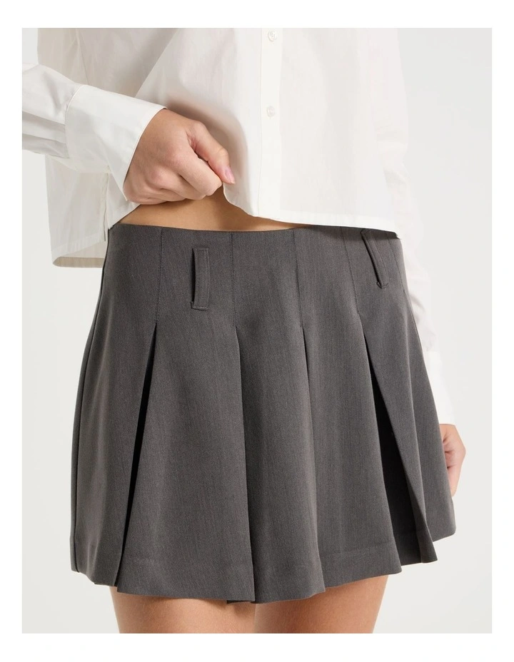 Micro Pleated Skirt in Charcoal image 5