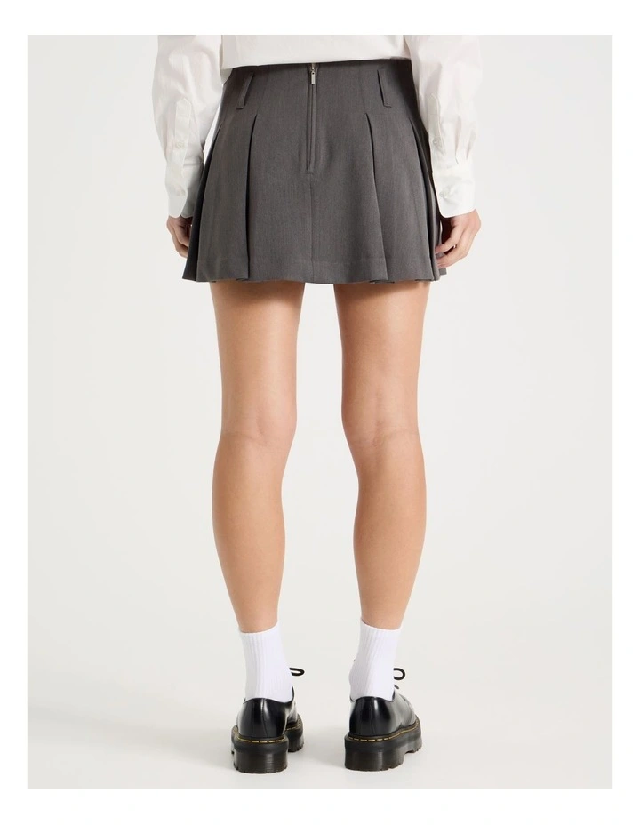 Micro Pleated Skirt in Charcoal image 6