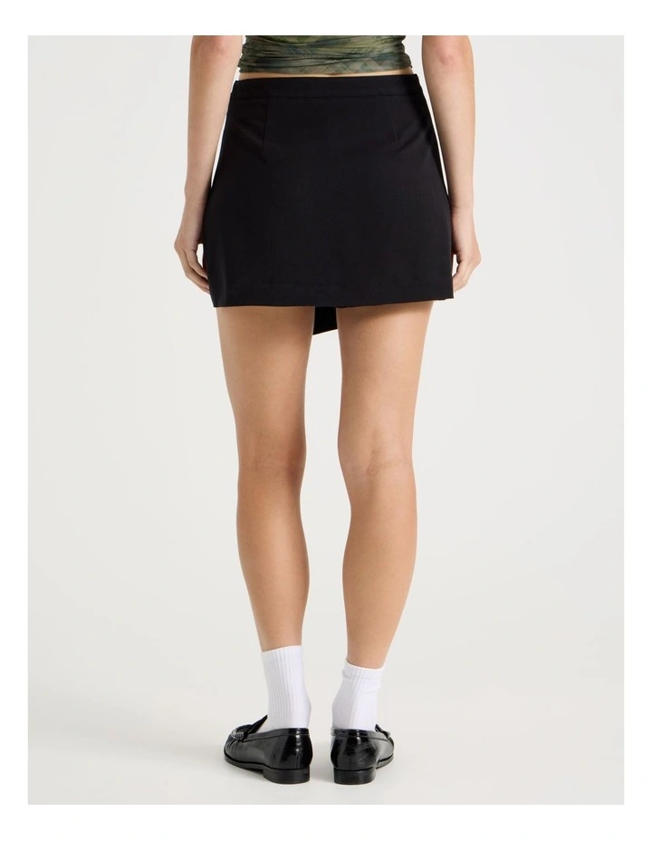 Mini Wrap Skirt in Black image 5