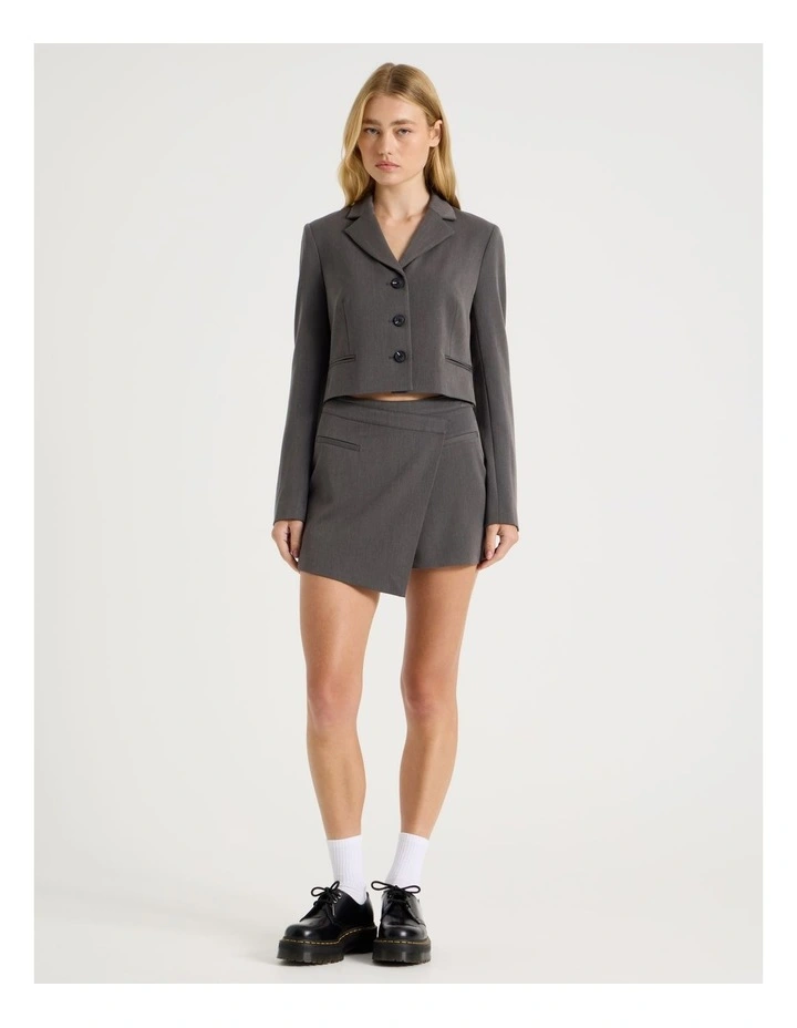 Mini Wrap Skirt in Charcoal image 1